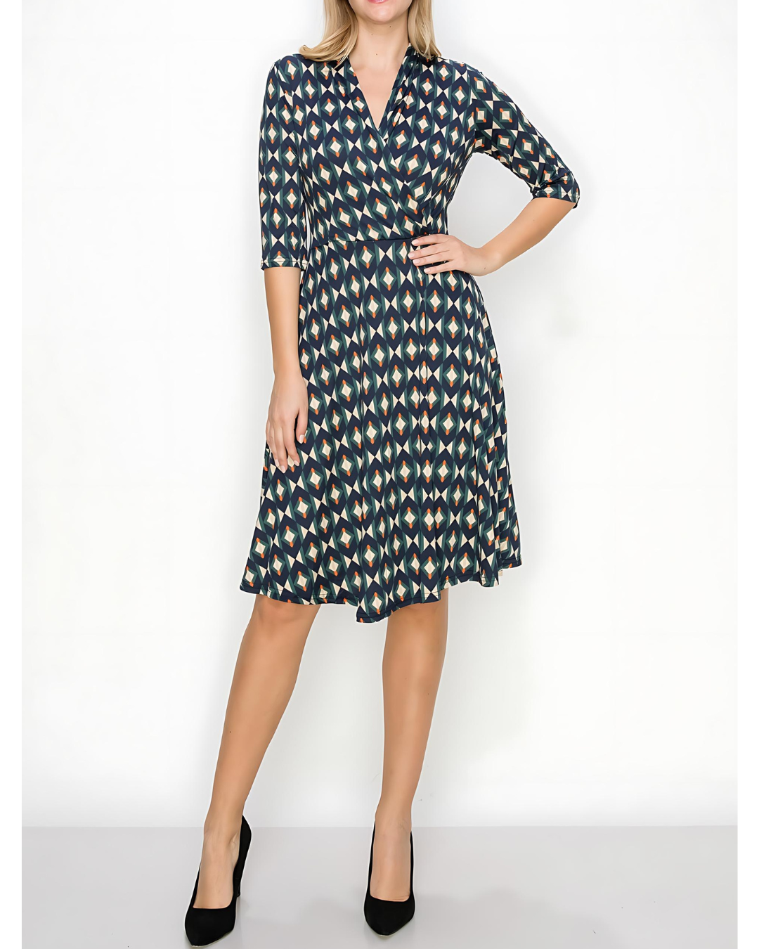 Sophia Faux Wrap Midi Dress