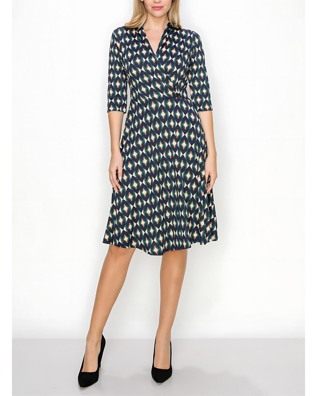 Sophia Faux Wrap Midi Dress