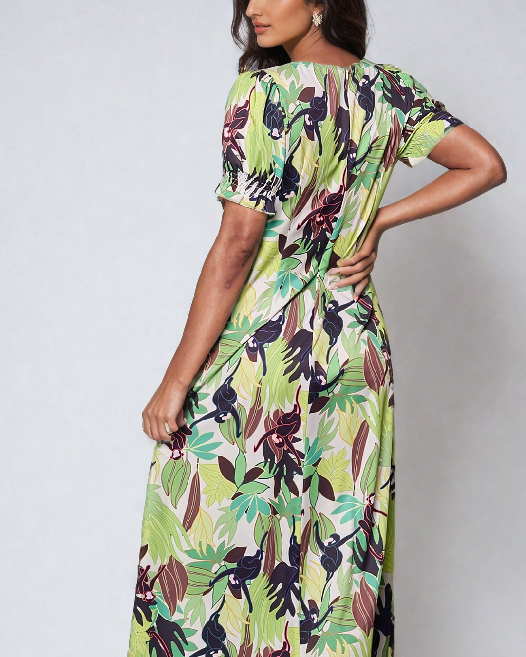 Sylvania Green Leaf Maxi Dress