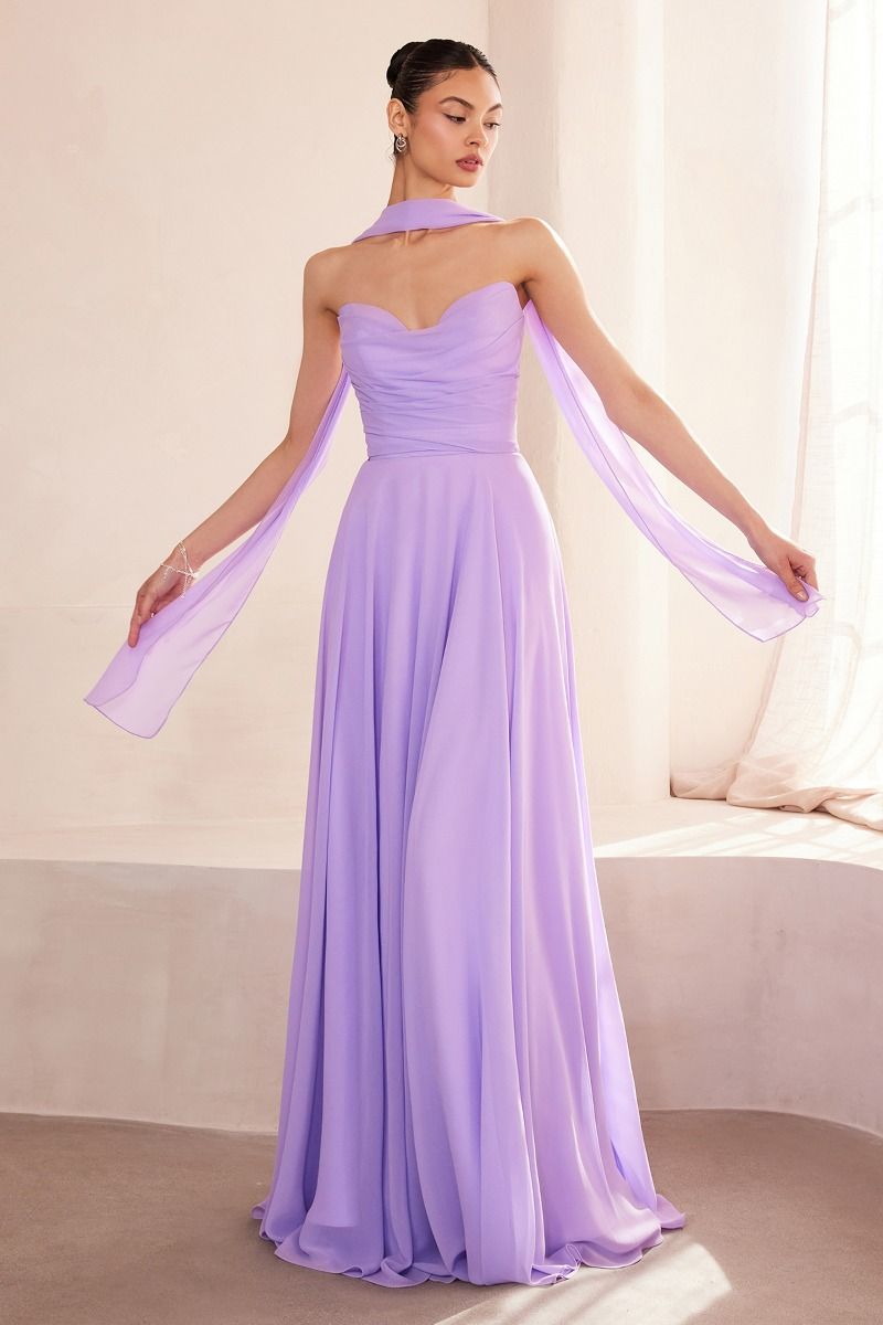 Ariel Sweetheart Chiffon A-Line Dress