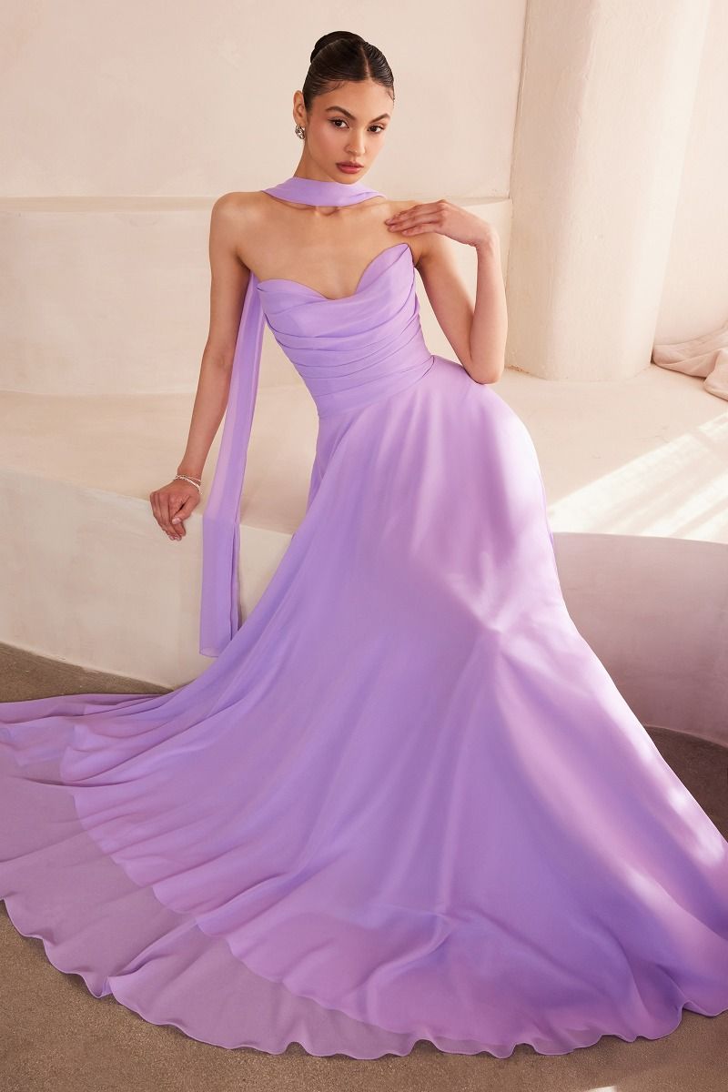 Ariel Sweetheart Chiffon A-Line Dress