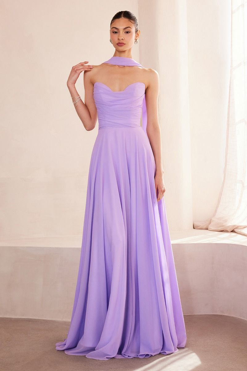 Ariel Sweetheart Chiffon A-Line Dress