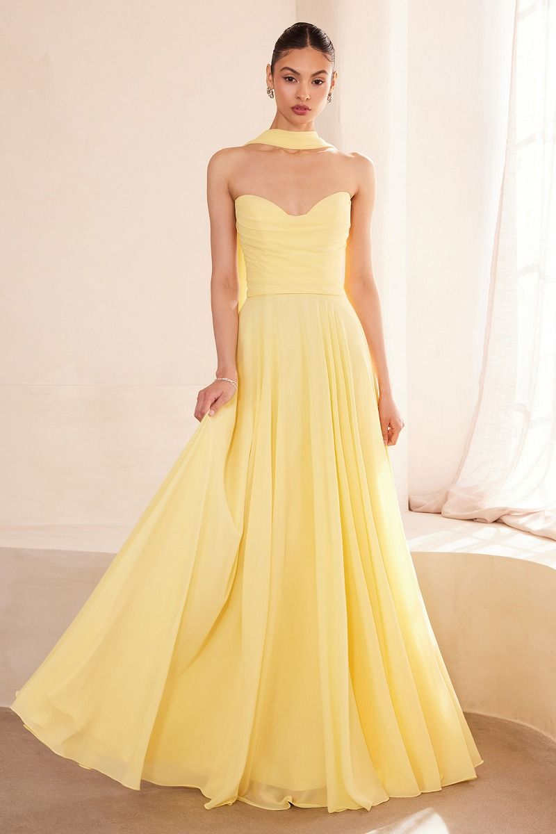 Ariel Sweetheart Chiffon A-Line Dress