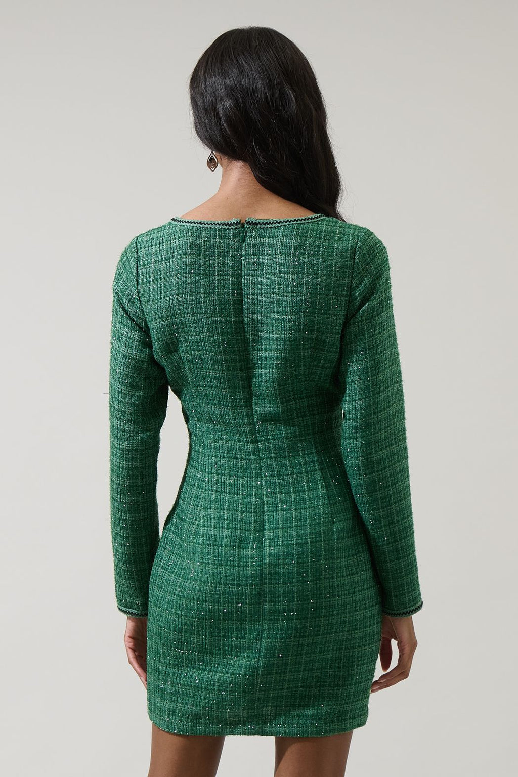 Haley Tweed Button Down Mini Dress