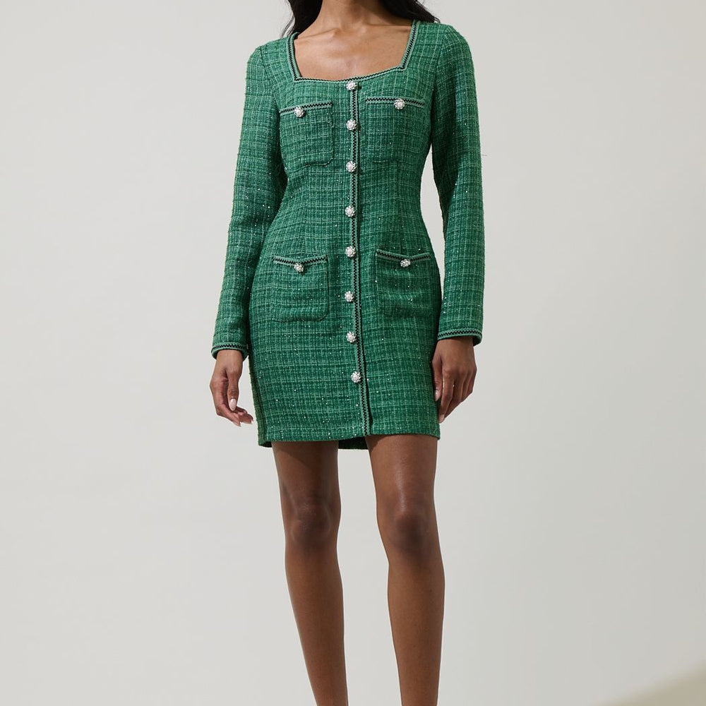 
                      
                        Haley Tweed Button Down Mini Dress
                      
                    