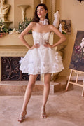 Marji Mini Bridal Dress with Choker