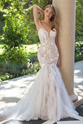 Antonia Strapless Fit and Flare Wedding Gown