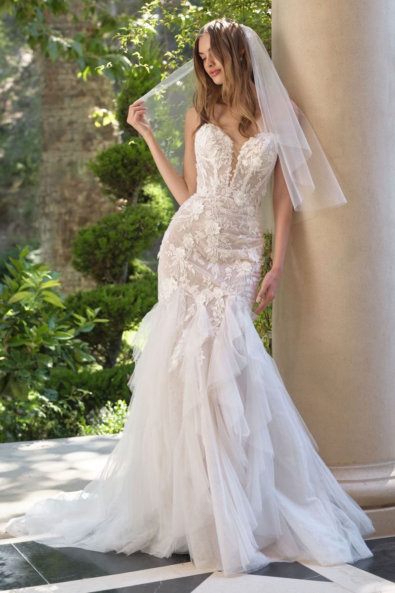 Antonia Strapless Fit and Flare Wedding Gown