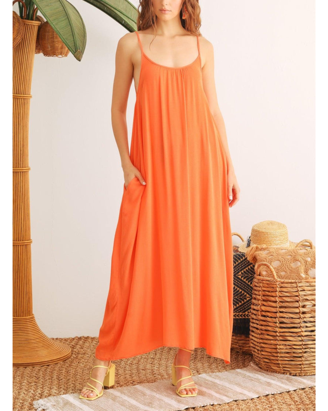 Yaris Orange Tulum Maxi Dress