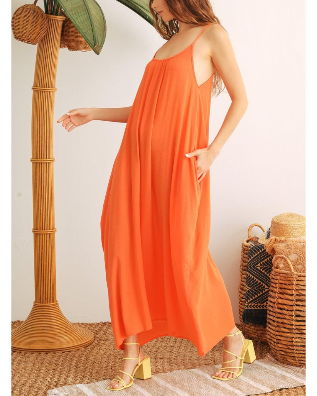 Yaris Orange Tulum Maxi Dress